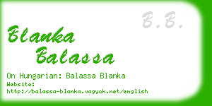 blanka balassa business card